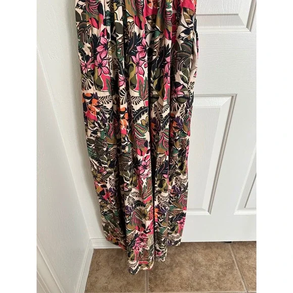 Hutch for Anthropologie Smocked Wide-Leg Jumpsuit Tropical‎ Floral Whimsygoth S - Picture 8 of 14